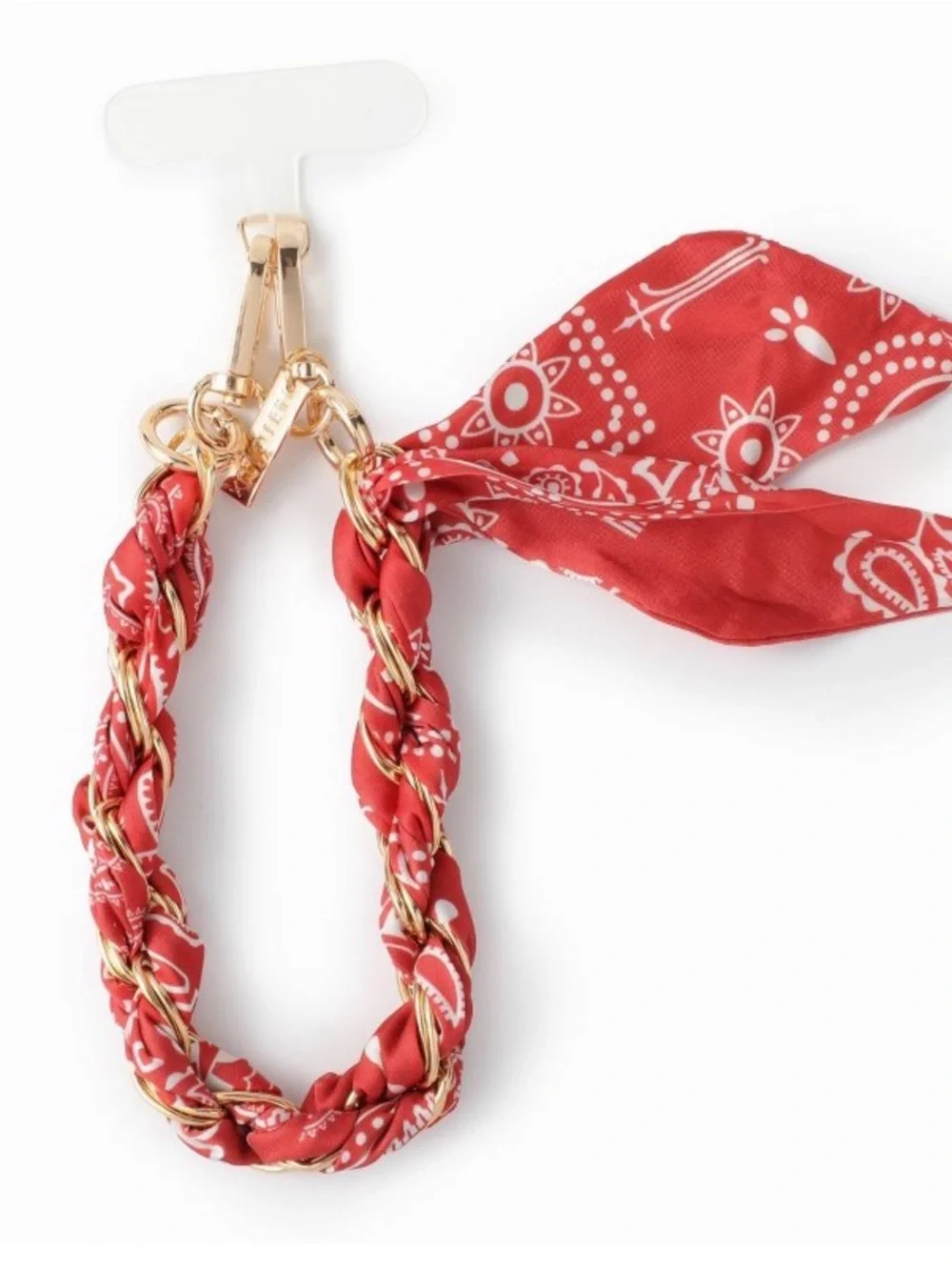 Hello Lux Red Bandana Chain Wristlet Phone Strap